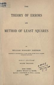 Cover of: The theory of errors and method of least squares. by William Woolsey Johnson, William Woolsey Johnson