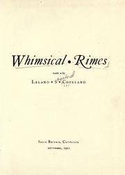 Cover of: Whimsical rimes by Leland S. Copeland