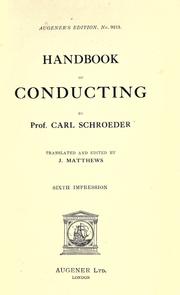 Cover of: Handbook of conducting