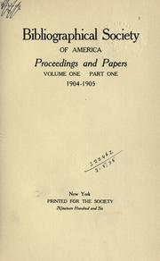 Cover of: Papers. by Bibliographical Society of America.