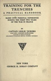 Cover of: Training for the trenches by Leslie Vickers