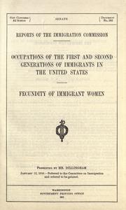 Cover of: Reports of the Immigration Commission. by United States. Immigration Commission (1907-1910)