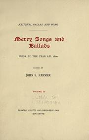 Cover of: National ballad and song. Merry songs and ballads by Farmer, John Stephen