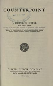 Cover of: Counterpoint by Bridge, Frederick Sir