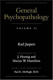 Cover of: General psychopathology by Karl Jaspers