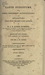 Cover of: Latin synonyms by Jean Baptiste Gardin-Dumesnil