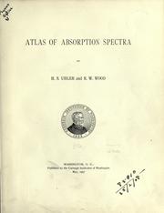 Cover of: Atlas of absorption spectra