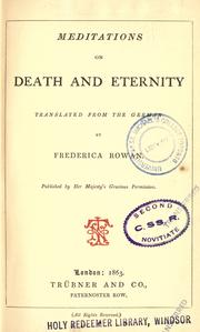 Cover of: Meditations on death and eternity by Heinrich Zschokke