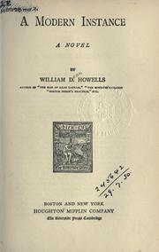 Cover of: A modern instance by William Dean Howells