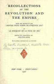 Cover of: Recollections of the revolution and the empire: from the French of the "Journal d'une femme de cinquante ans"