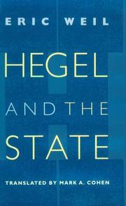 Cover of: Hegel and the state by Eric Weil