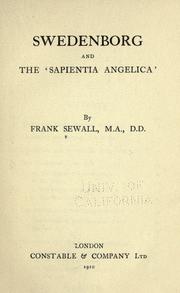 Cover of: Swedenborg and the 'Sapientia angelica,' by Frank Sewall