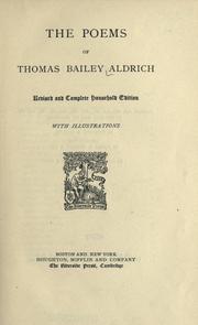 Cover of: The poems. by Thomas Bailey Aldrich