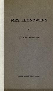 Cover of: Mrs. Leonowens.