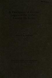 Cover of: A description of certain Legajos in the Archivo General de Indias