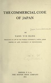 Cover of: The commercial code of Japan by Japan.