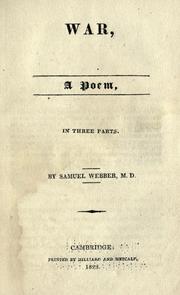 Cover of: War: a poem, in three parts