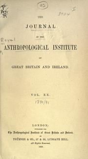 Cover of: The journal of the Royal Anthropological Institute of Great Britain and Ireland by 