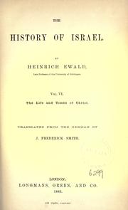 Cover of: The history of Israel by Heinrich Ewald