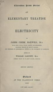 Cover of: Elementary treatise on electricity