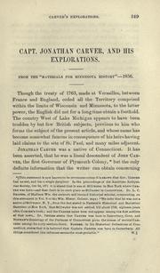 Cover of: Capt. Jonathan Carver, and his explorations.