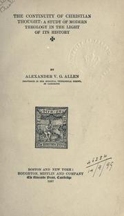 Cover of: The continuity of Christian thought by Alexander V. G. Allen