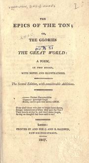 Cover of: The epics of the Ton by Hamilton, Anne (Lady), Hamilton, Anne (Lady)