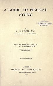 Cover of: A guide to Biblical study by Peake, Arthur S.