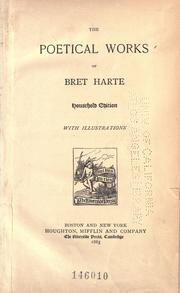 Cover of: The  poetical works of Bret Harte. by Bret Harte