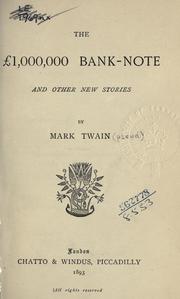 Cover of: The 1,000,000 [pounds] bank-note, and other new stories by Mark Twain
