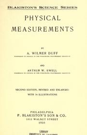 Cover of: Physical measurements by A. Wilmer Duff, A. Wilmer Duff