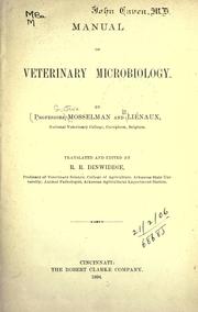 Manual of veterinary microbiology by Gustave Mosselman