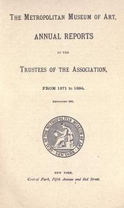 Cover of: Report of the trustees - Metropolitan Museum of Art