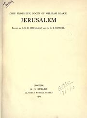 Cover of: Jerusalem. by William Blake
