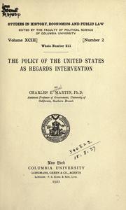 The policy of the United States as regards intervention by Martin, Charles E.