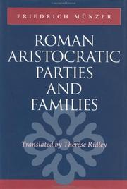 Cover of: Roman aristocratic parties and families by Friedrich Münzer