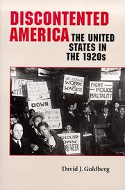 Cover of: Discontented America: the United States in the 1920s