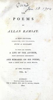 Cover of: The poems of Allan Ramsay. by Allan Ramsay