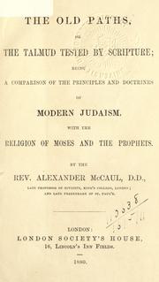 Cover of: The old paths by Alexander McCaul, Alexander McCaul