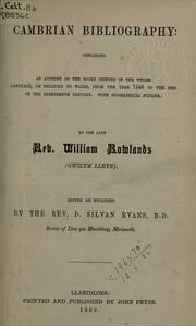 Cover of: Cambrian bibliography by William Rowlands