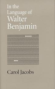 Cover of: In the language of Walter Benjamin