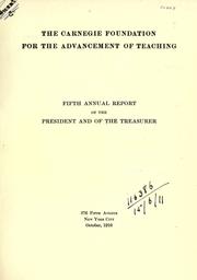 Cover of: Annual report - Carnegie Foundation for the Advancement of Teaching by Carnegie Foundation for the Advancement of Teaching.