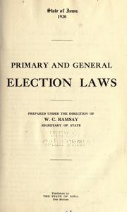 Cover of: Primary and general election laws.