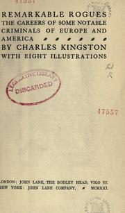 Cover of: Remarkable rogues by Charles Kingston, Charles Kingston