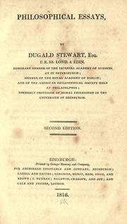 Cover of: Philosophical essays. by Dugald Stewart