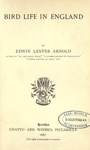 Cover of: Bird life in England by Edwin Lester Linden Arnold