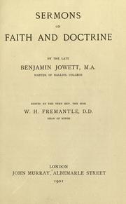 Cover of: Sermons on faith and doctrine by Benjamin Jowett
