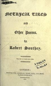 Cover of: Metrical tales, and other poems by Robert Southey