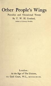 Cover of: Other people's wings by T. W. H. Crosland