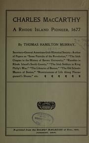 Charles MacCarthy, a Rhode Island pioneer, 1677 by Thomas Hamilton Murray